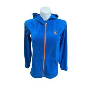 Spyder‎ Blue Fleece Full Zip Hoodie Jacket Athletic Performance Activewear XL